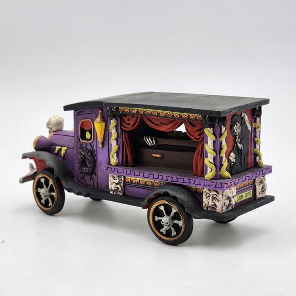Department 56 Halloween Village Accessory Last Rites Ride Hearse 6001740 Box - Picture 4 of 16